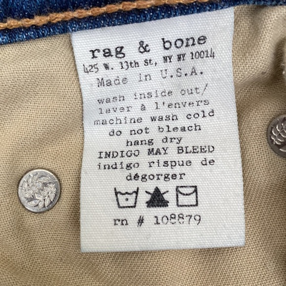 Rag & Bone Dash Distressed Denim Jeans Size 28 - Picture 7 of 16